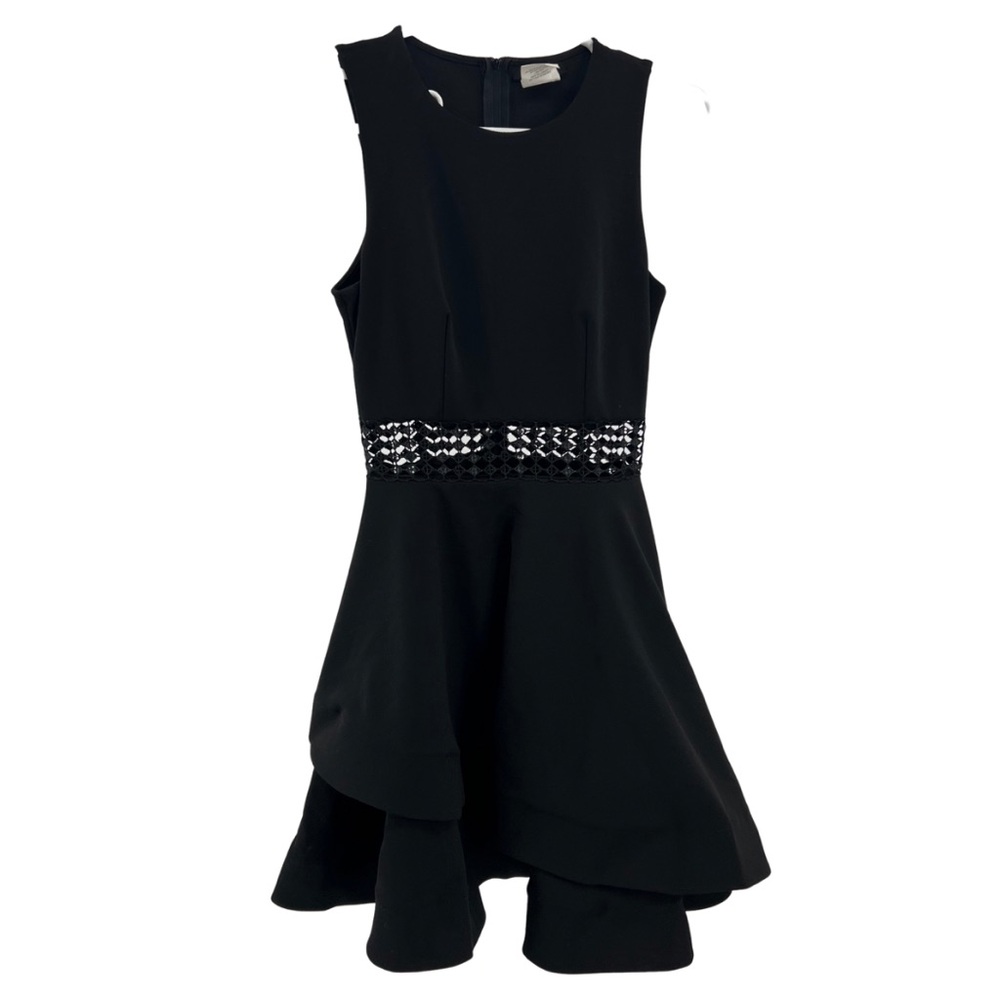 B Darlin black sleeveless party dance dress cutout sequin detail ruffle neutral